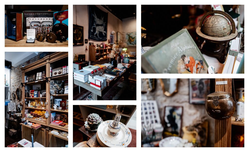 マレ地区のアンティーク雑貨店で売られているセレクトされたアンティークアイテム。パリ前撮り写真のディスプレイにピッタリなアイテムも。